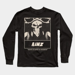 Ainz Gloomy Halftone Fanart Design Long Sleeve T-Shirt